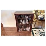 Antique cabinet and contents