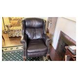 Leather recliner and foot stool