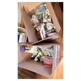 2 boxes of misc Holiday decorations/candles