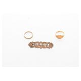 Vintage 10k Baby Rings, Diaper Pin