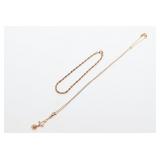 12k Gold Chain 10k Pendant and Krementz Twist Rope