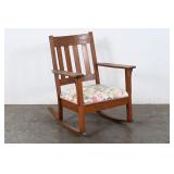 Antique Arts & Crafts Mission Oak Rocking Chair
