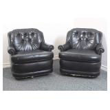 Leather Chairs with Wheels