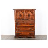 Vintage Rustic Knotty Pine Highboy Armoire Chest