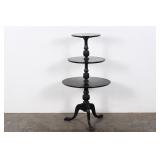 Antique 3-Tier Mahogany Dumbwaiter Stand