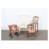 Atq/Vtg Child's Rocker, Doll Chairs