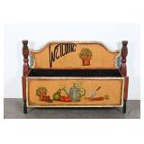 Hand-Painted Folk Art 'Welcome' Storage Unit