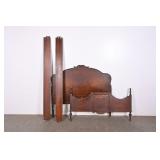 Antique French Burled Walnut Full-Size Bed Frame