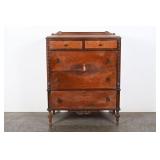 Klamer French Regency Burled Walnut Highboy Dresse