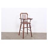 Vintage Oak Toy Doll High Chair