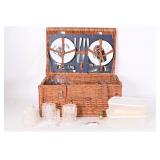 Picnic Basket Set w/ Dishes & Blankets