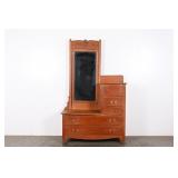 American Victorian Oak Gentleman's Hat Box Dresser