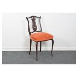 Orange Felt Wooden Chair