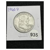 1960 D Franklin Half Dollar Silver Coin
