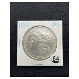 1882 UNC Morgan Silver Dollar Coin