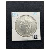 1897 UNC Morgan Silver Dollar Coin