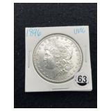 1896 UNC Morgan Silver Dollar Coin