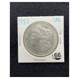 1882 UNC Morgan Silver Dollar Coin