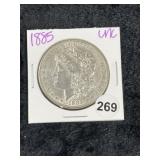 1885 UNC Morgan Silver Dollar Coin