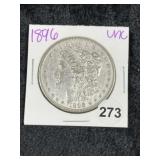 1896 UNC Morgan Silver Dollar Coin