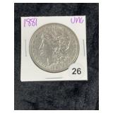 1881 UNC Morgan Silver Dollar Coin
