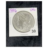 1896 UNC Morgan Silver Dollar Coin