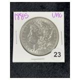 1885 UNC Morgan Silver Dollar Coin