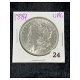 1889 UNC Morgan Silver Dollar Coin