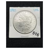 1890 UNC Morgan Silver Dollar Coin