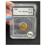 1909 ICG - Genuine $2 1/2 Gold Dollar Coin