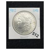 1902 UNC Morgan Silver Dollar Coin