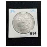 1896 UNC Morgan Silver Dollar Coin