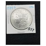 1884 O UNC Morgan Silver Dollar Coin