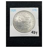 1900 UNC Morgan Silver Dollar Coin