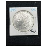 1885 UNC Morgan Silver Dollar Coin