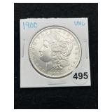 1900 UNC Morgan Silver Dollar Coin