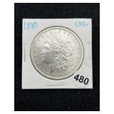 1880 UNC Morgan Silver Dollar Coin