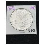 1896 UNC Morgan Silver Dollar Coin