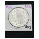 1896 UNC Morgan Silver Dollar Coin