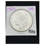 1885 UNC Morgan Silver Dollar Coin