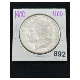1900 UNC Morgan Silver Dollar Coin