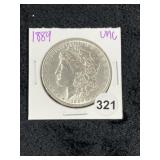1889 UNC Morgan Silver Dollar Coin