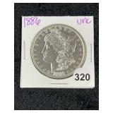 1886 UNC Morgan Silver Dollar Coin