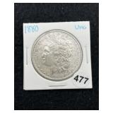 1880 UNC Morgan Silver Dollar Coin