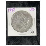 1889 UNC Morgan Silver Dollar Coin