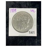 1889 UNC Morgan Silver Dollar Coin
