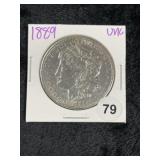 1889 UNC Morgan Silver Dollar Coin