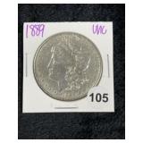 1889 UNC Morgan Silver Dollar Coin
