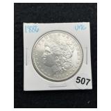 1886 UNC Morgan Silver Dollar Coin