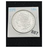 1889 UNC Morgan Silver Dollar Coin
